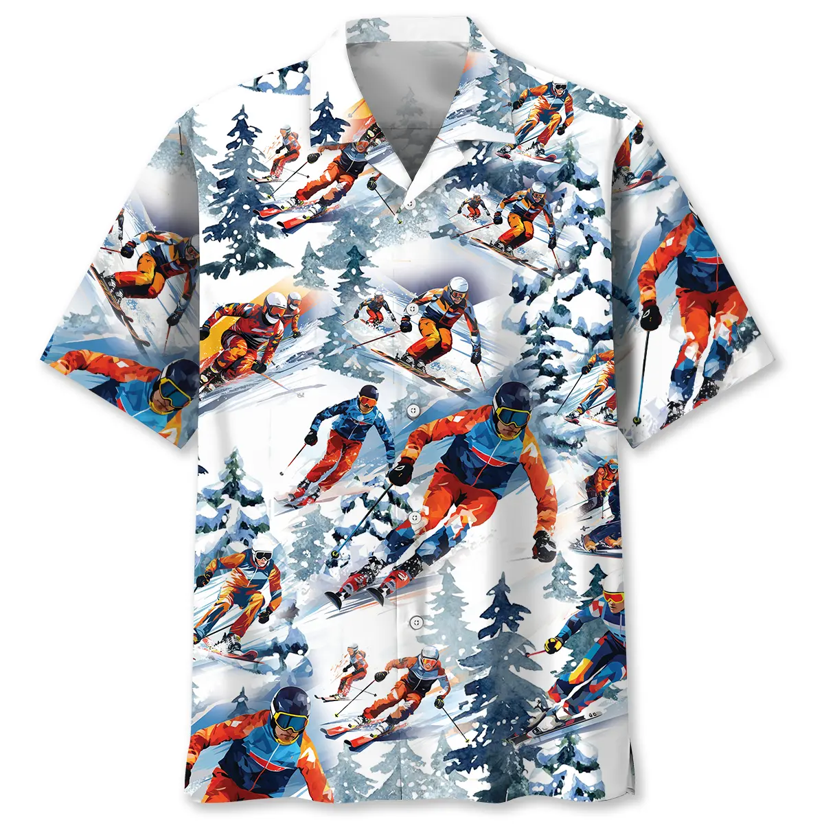 snow-skiing-hawaiian-shirt