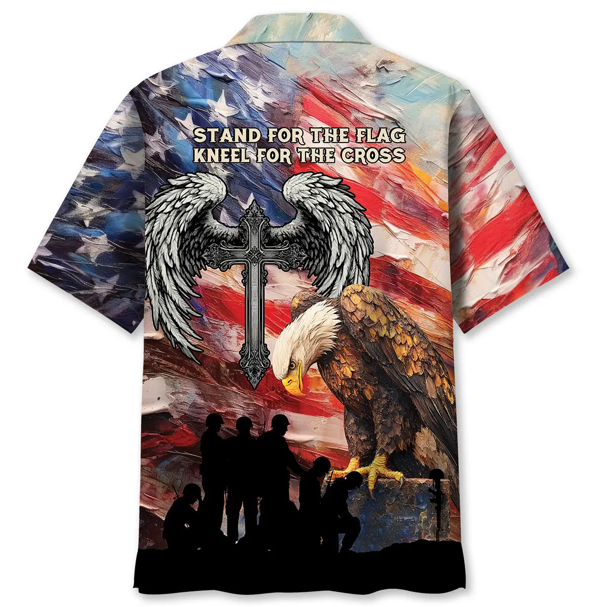 stand-for-the-flag-kneel-for-the-cross-hawaiian-shirt