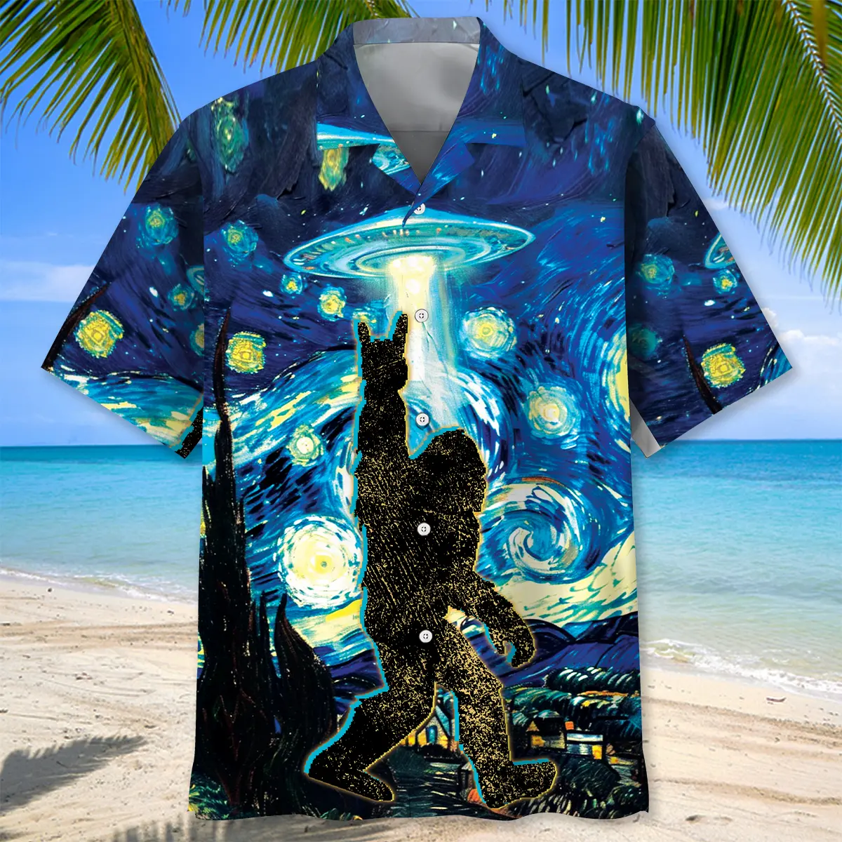 starry-night-alien-bigfoot-rockroll-hawaiian-shirt-1
