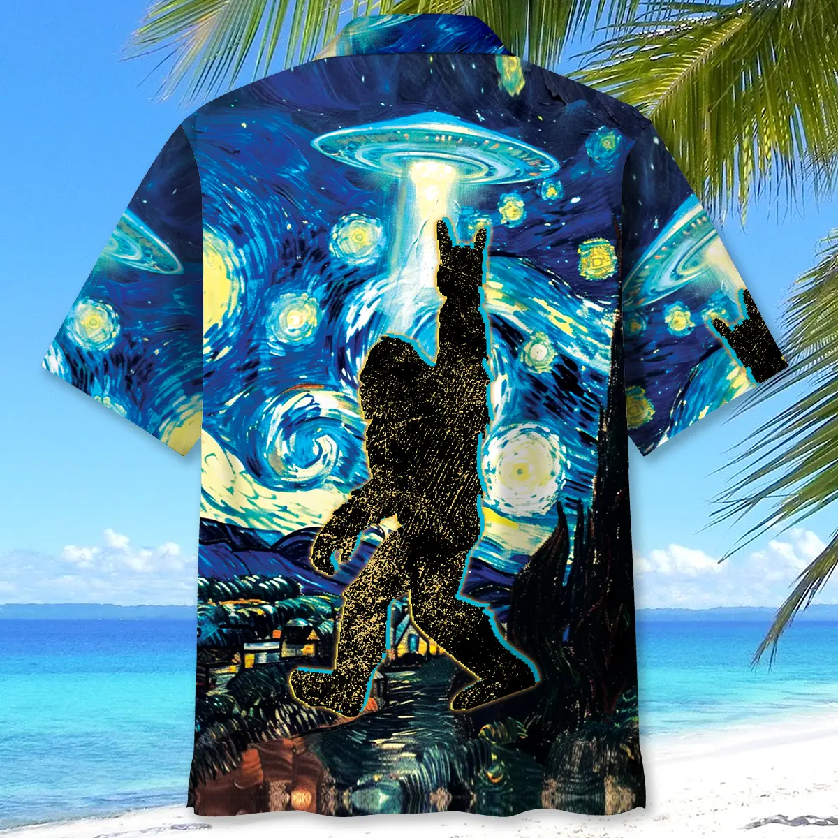 starry-night-alien-bigfoot-rockroll-hawaiian-shirt-3