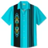 Summer Corrugated Lines Contrasting Casual Commuting 50s Vintage Bowling Hawaiian Shirt HWBN2765191 - Beltina