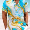 Summer Oil Painting 3D Stereo Art Button Casual Vacation Men's Hawaiian Shirt HWBN2765209 - Beltina