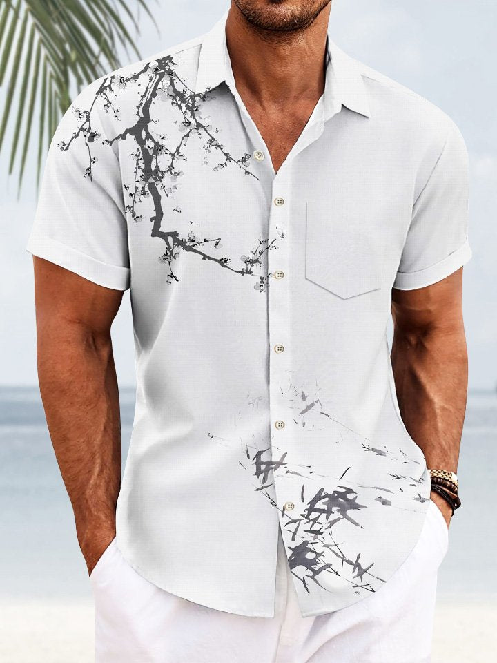 summer-plants-bamboo-peach-blossom-landscape-painting-buttons-leisure-vacation-mens-50s-vintage-bowling-hawaiian-shirt-short-sleeve