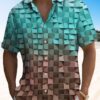 Summer Tropical Plaid Gradient Casual Vacation Hawaiian Shirt HWBN2765057 - Beltina