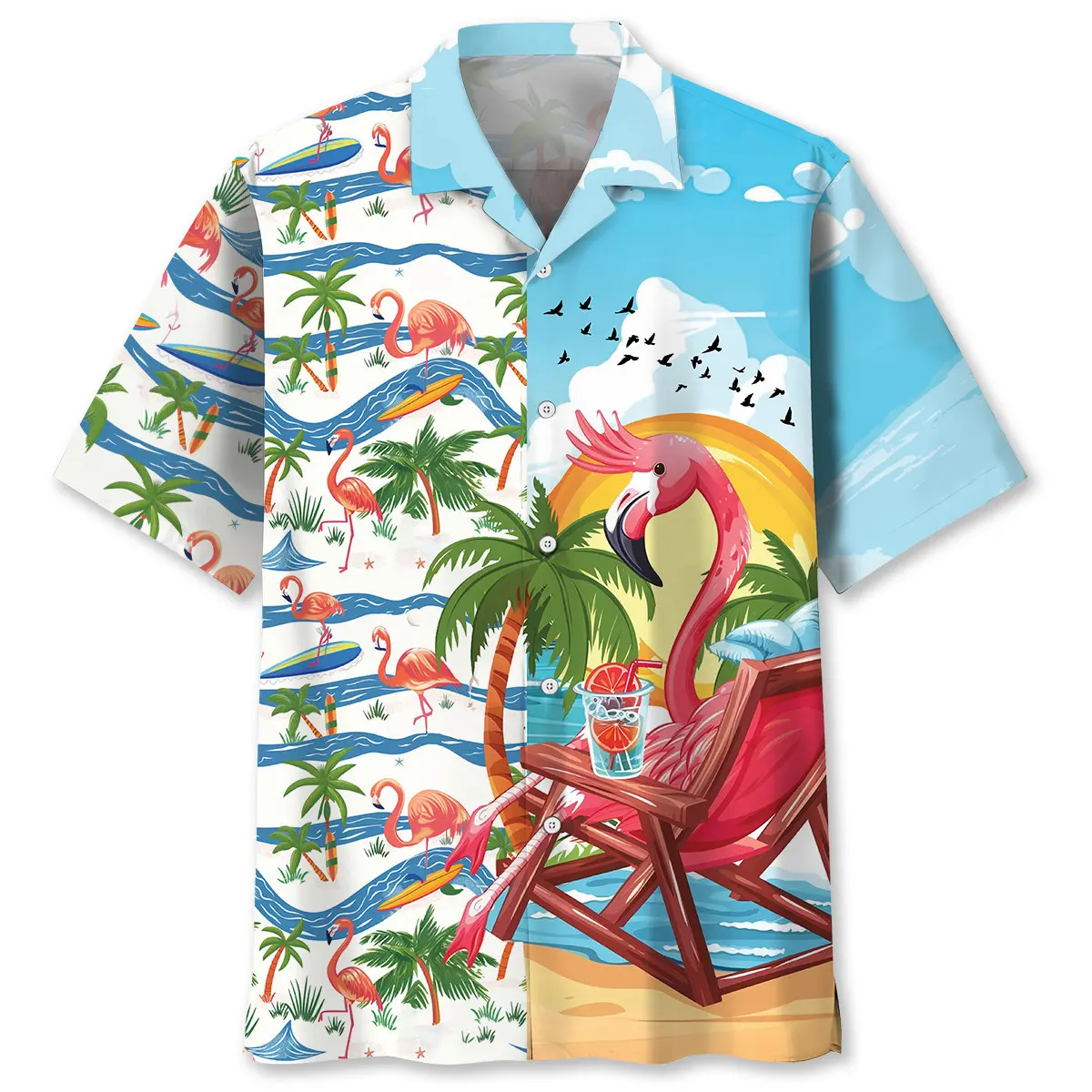 summer-vacation-flamingo-hawaiian-shirt