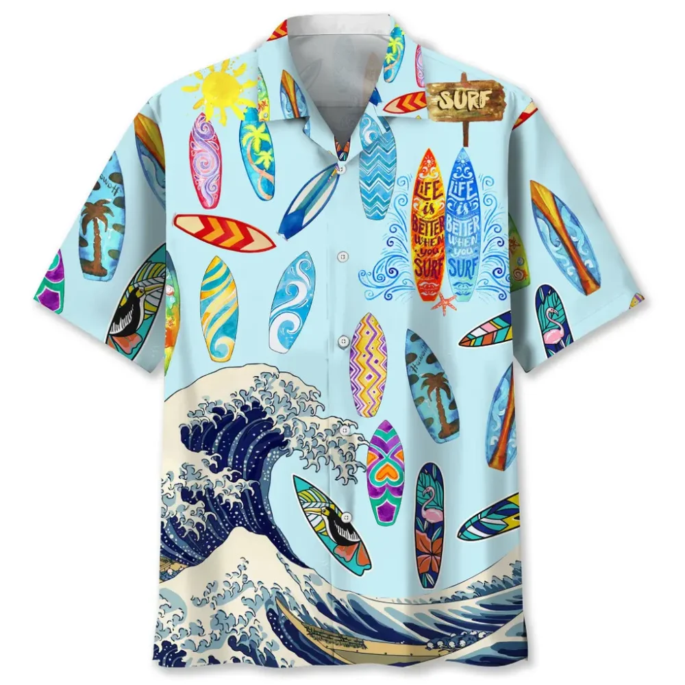 Surfing Blue Lovers Hawaiian Shirt HWBN2762626 - Beltina