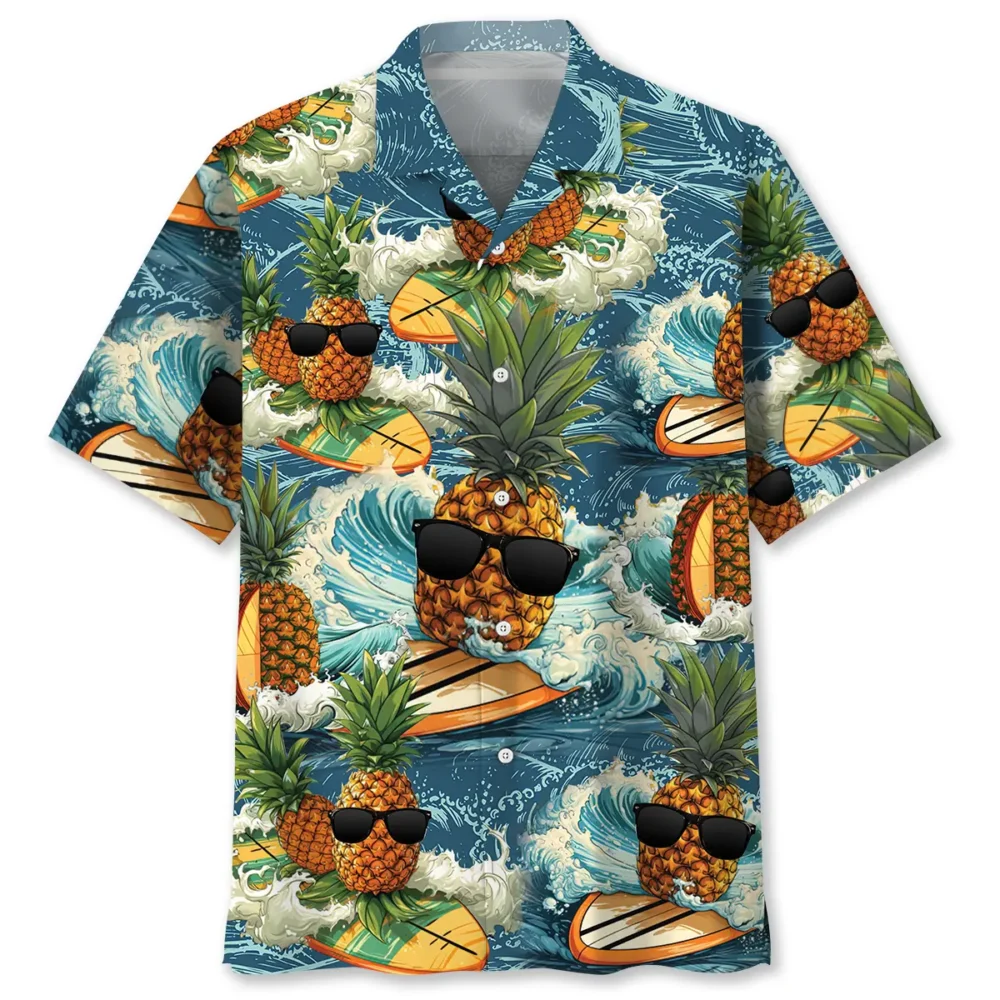 Surfing Pineapple Hawaiian Shirt Men HWBN2763027 - Beltina