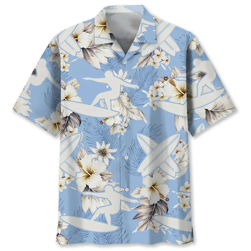 Surfing White Flower Hawaiian Shirt HWBN2762625 - Beltina