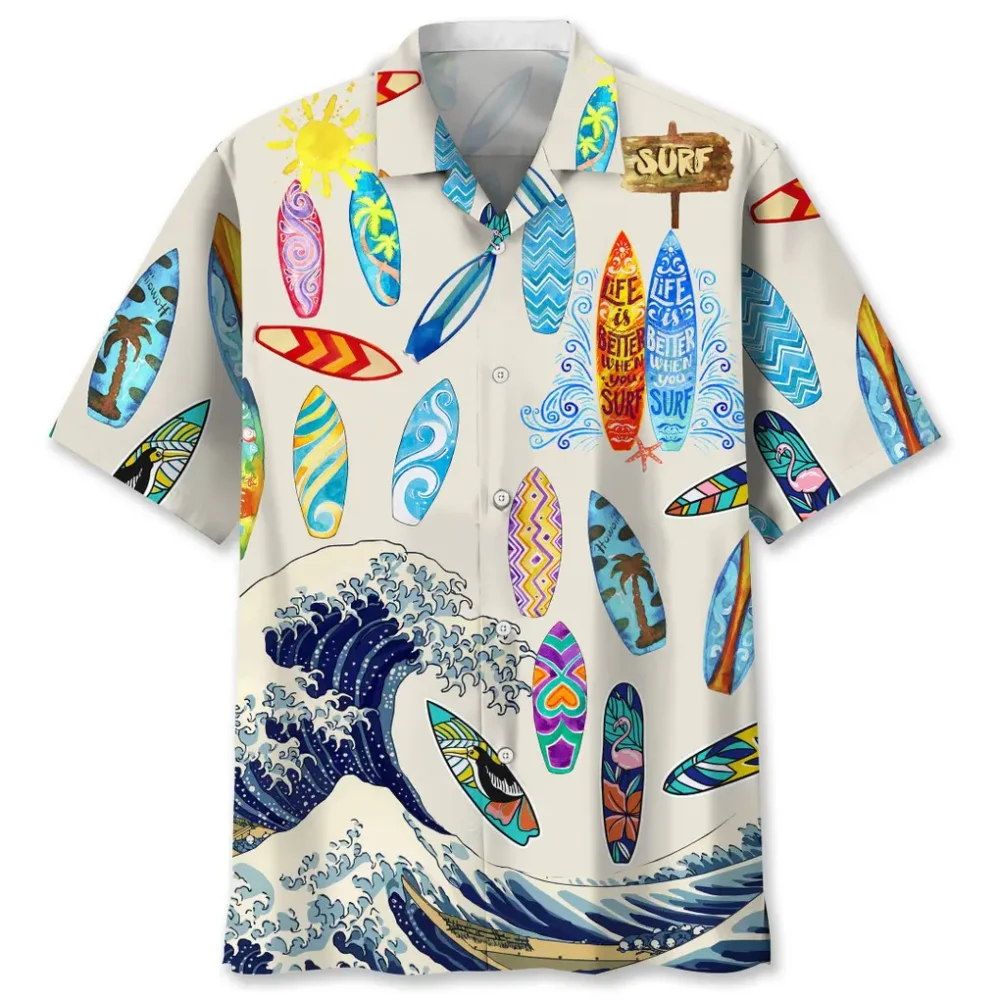 Surfing White Lovers Hawaiian Shirt HWBN2762627 - Beltina