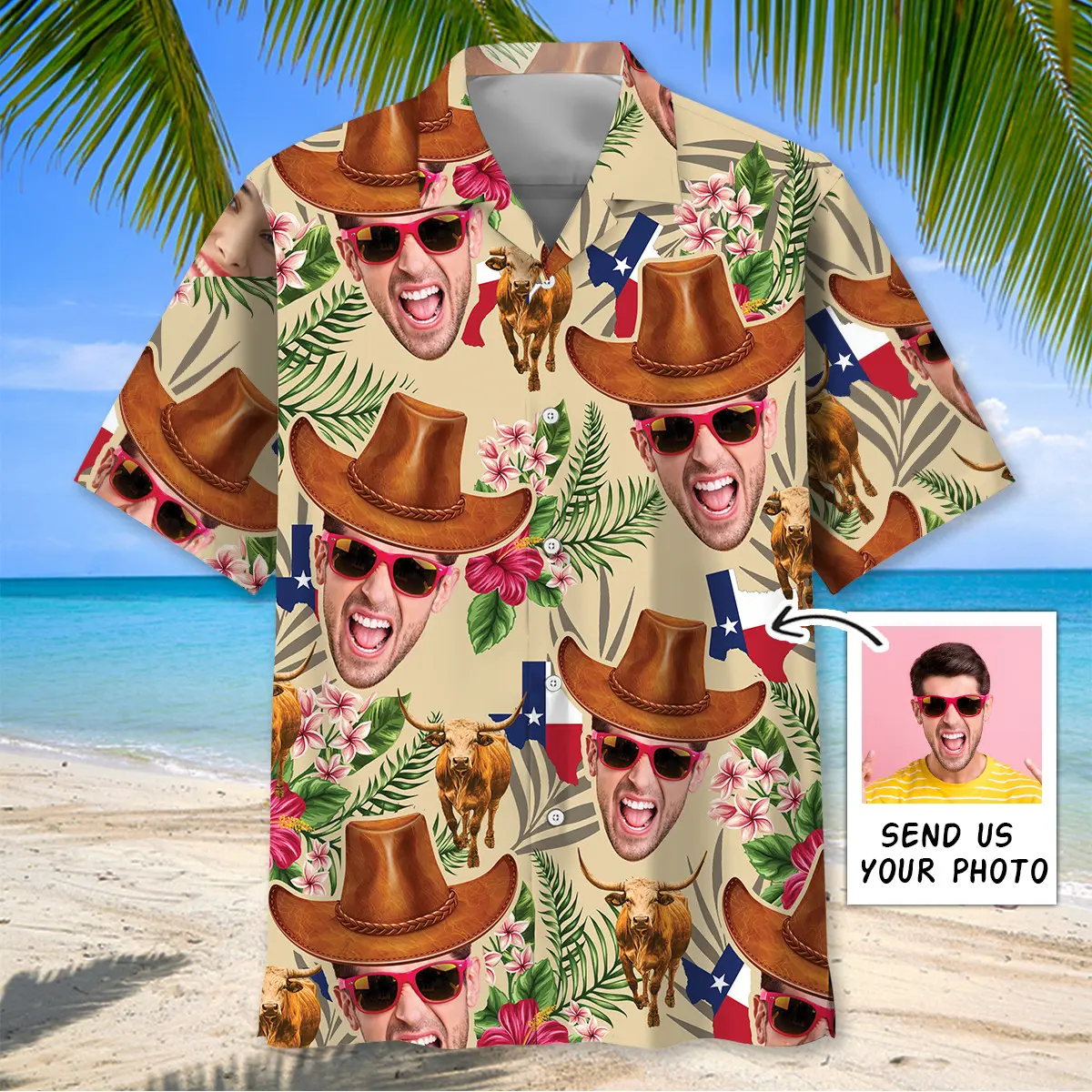 texas-cowboy-custom-face-hawaiian-shirt