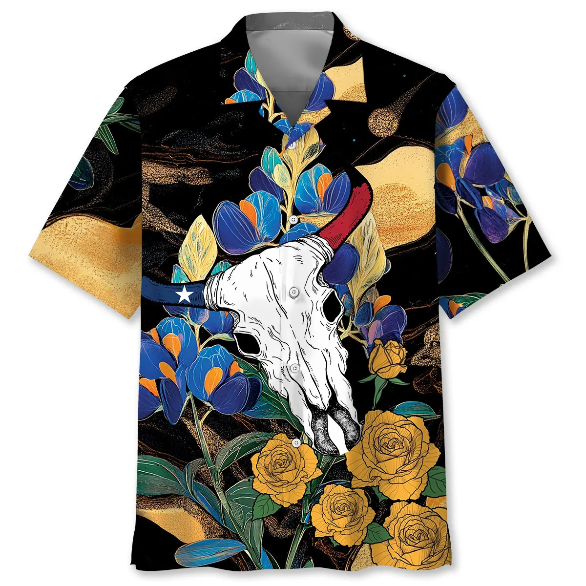 texas-longhorn-skull-hawaiian-shirt