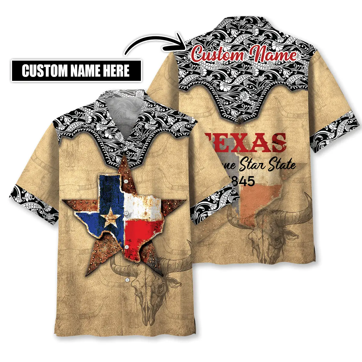 texas-the-lone-star-state-custom-name-hawaiian-shirt
