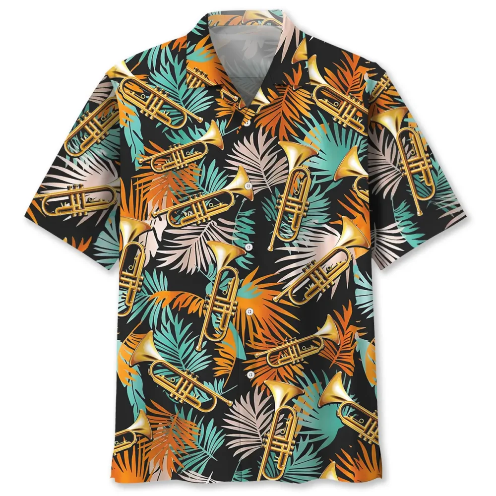 Tropical Orange Trumpet Hawaiian Shirt HWBN2762909 - Beltina