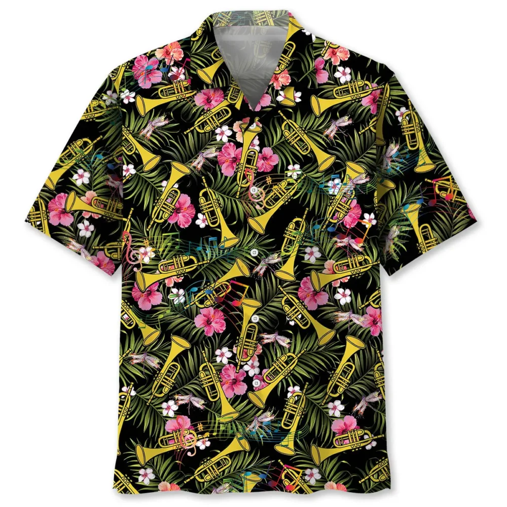 Tropical Vintage Music Trumpet Hawaiian Shirt HWBN2762905 - Beltina