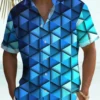 Vintage Art 3D Gradient Geometric Stretch Hawaiian Shirt HWBN2765121 - Beltina