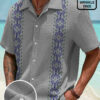Vintage Bowling Ethnic Pattern Print Men's Seersucker Stretch Hawaiian Shirt HWBN2765215 - Beltina