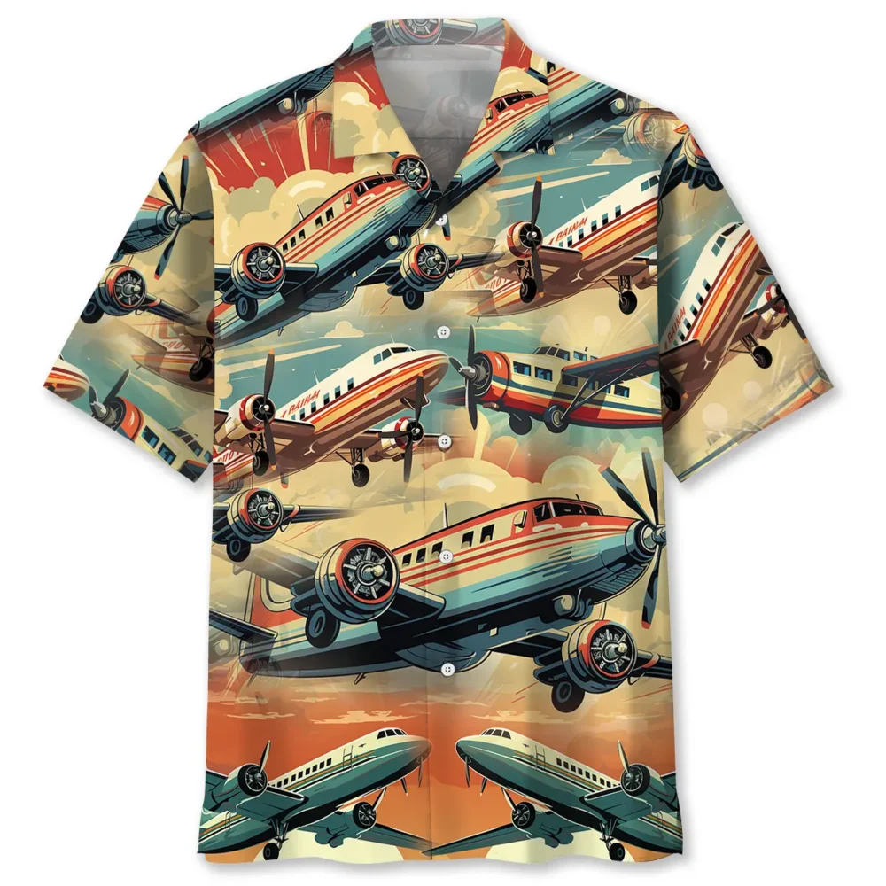 Vintage Color Airplane Hawaiian Shirt HWBN2763190 - Beltina
