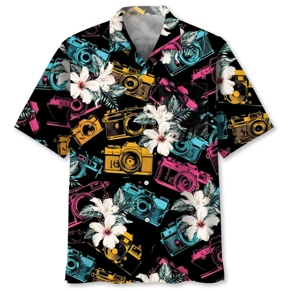 Vintage Colorful Camera Hawaiian Shirt HWBN2764283 - Beltina