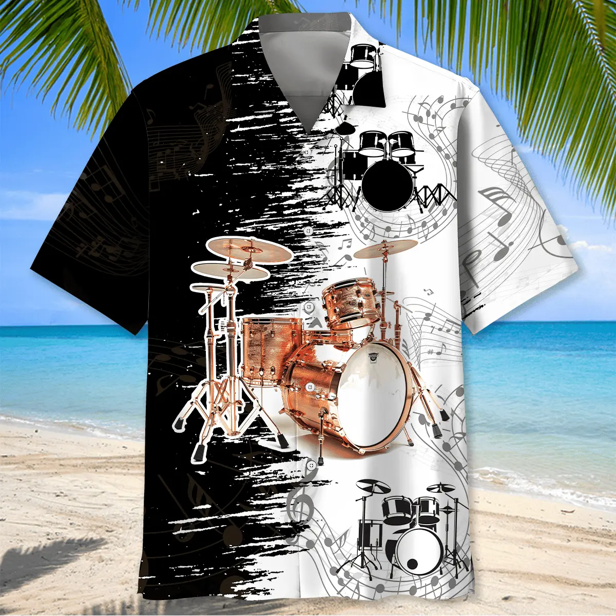 vintage-drum-black-and-white-hawaiian-shirt-2