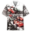 Vintage European Racing Black White Hawaiian Shirt HWBN2764987 - Beltina