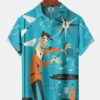 Vintage Geometric Mid-Century Modern Cocktail Hawaiian Shirt for Men HWBN2765160 - Beltina