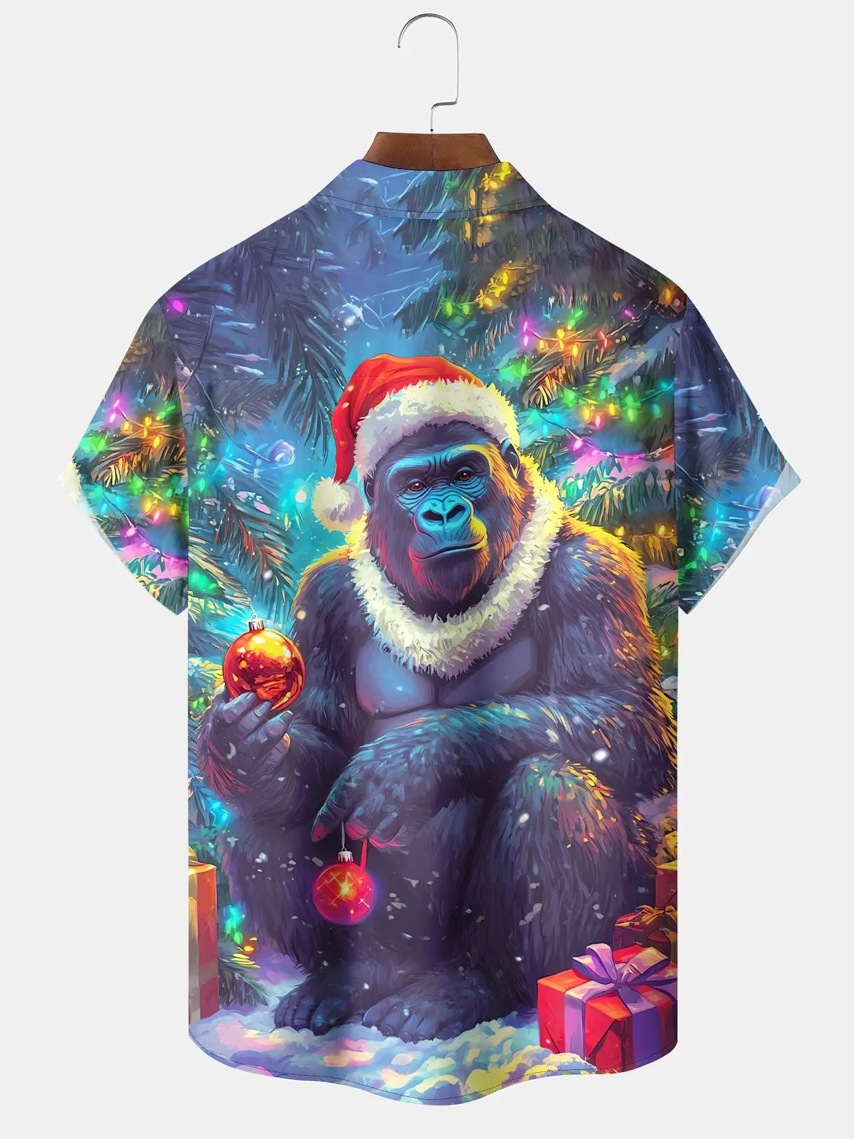 vintage-gorilla-funny-christmas-lights-holiday-hawaiian-shirt-1