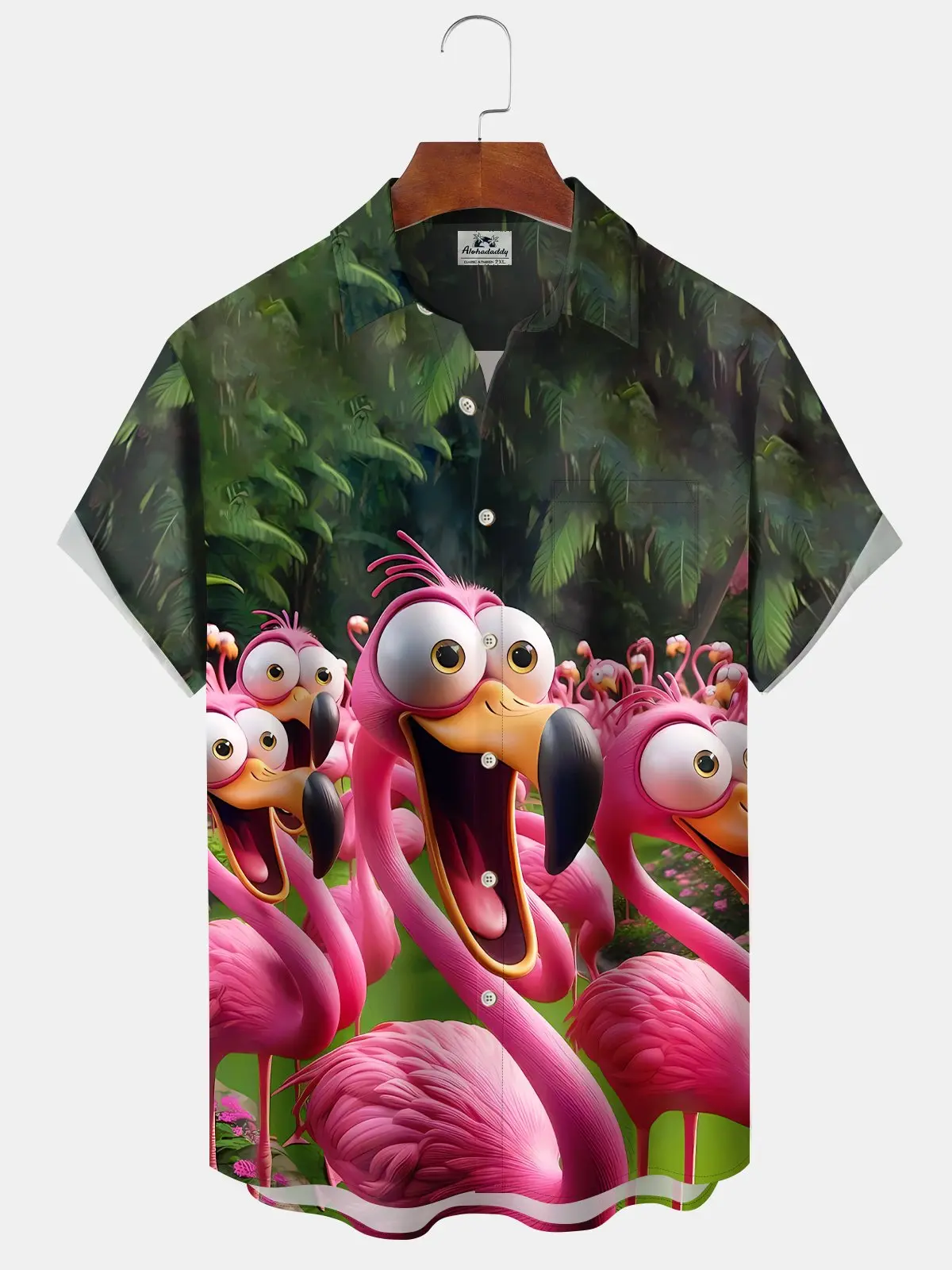 vintage-hawaiian-beach-tropical-leaves-flamingo-cartoon-hawaiian-shirt