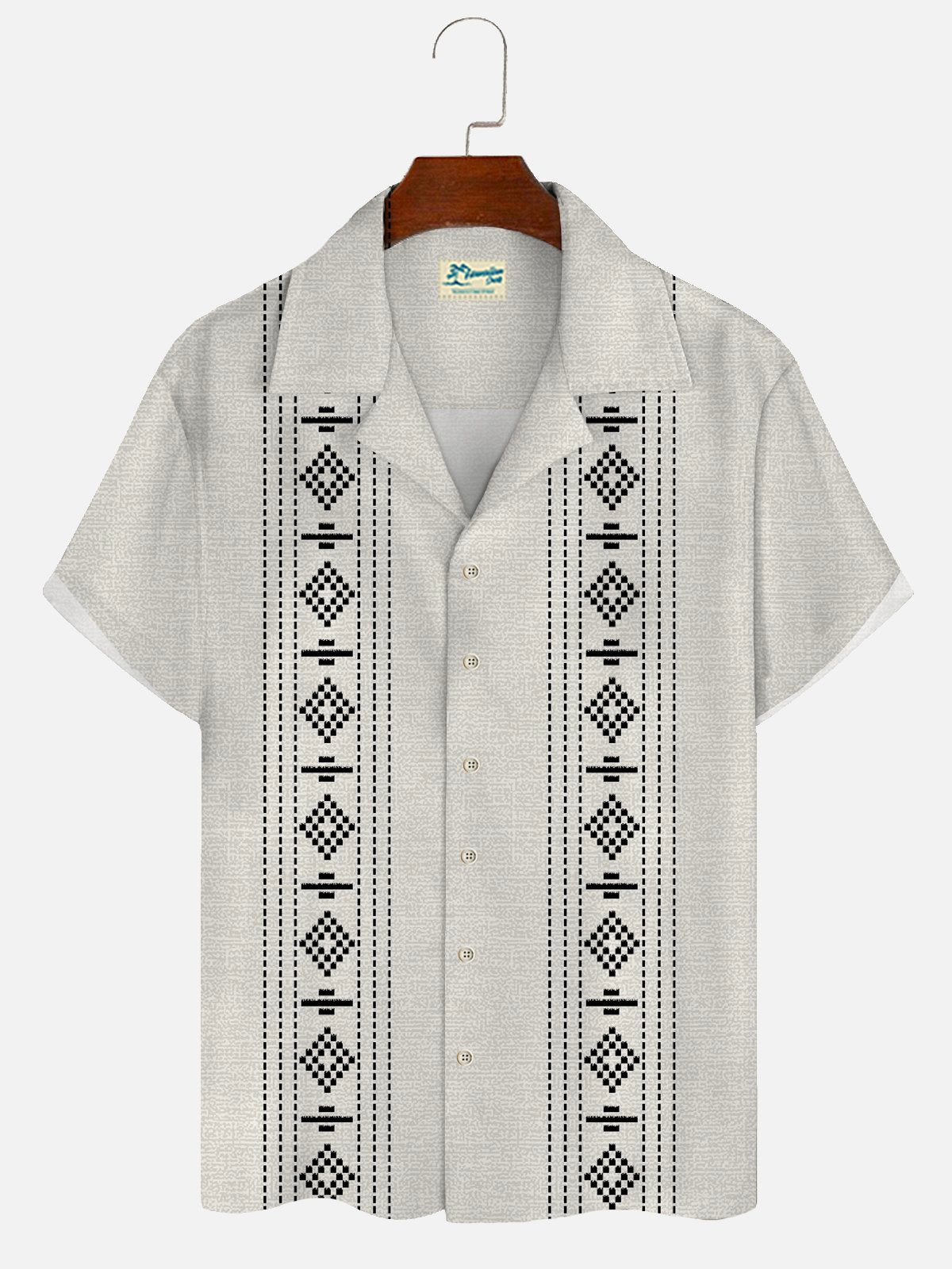 vintage-holiday-beach-mens-guayabera-hawaiian-shirt-ethnic-geometric-art-bowling-hawaiian-shirt-1