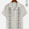 Vintage Holiday Beach Men's Guayabera Hawaiian Shirt Ethnic Geometric Art Bowling Hawaiian Shirt HWBN2765356 - Beltina