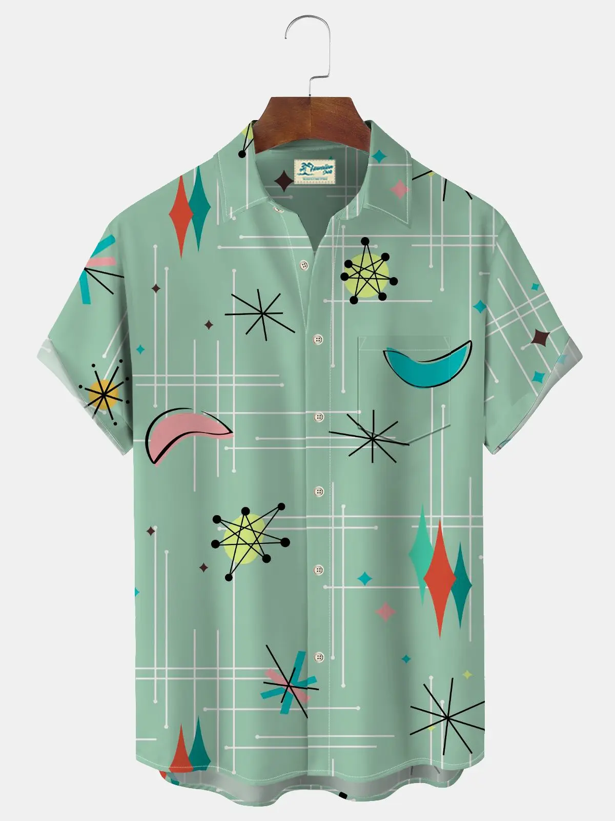 vintage-mid-century-geometric-green-mens-camp-shirt-easy-care-hawaiian-shirts-big-tall