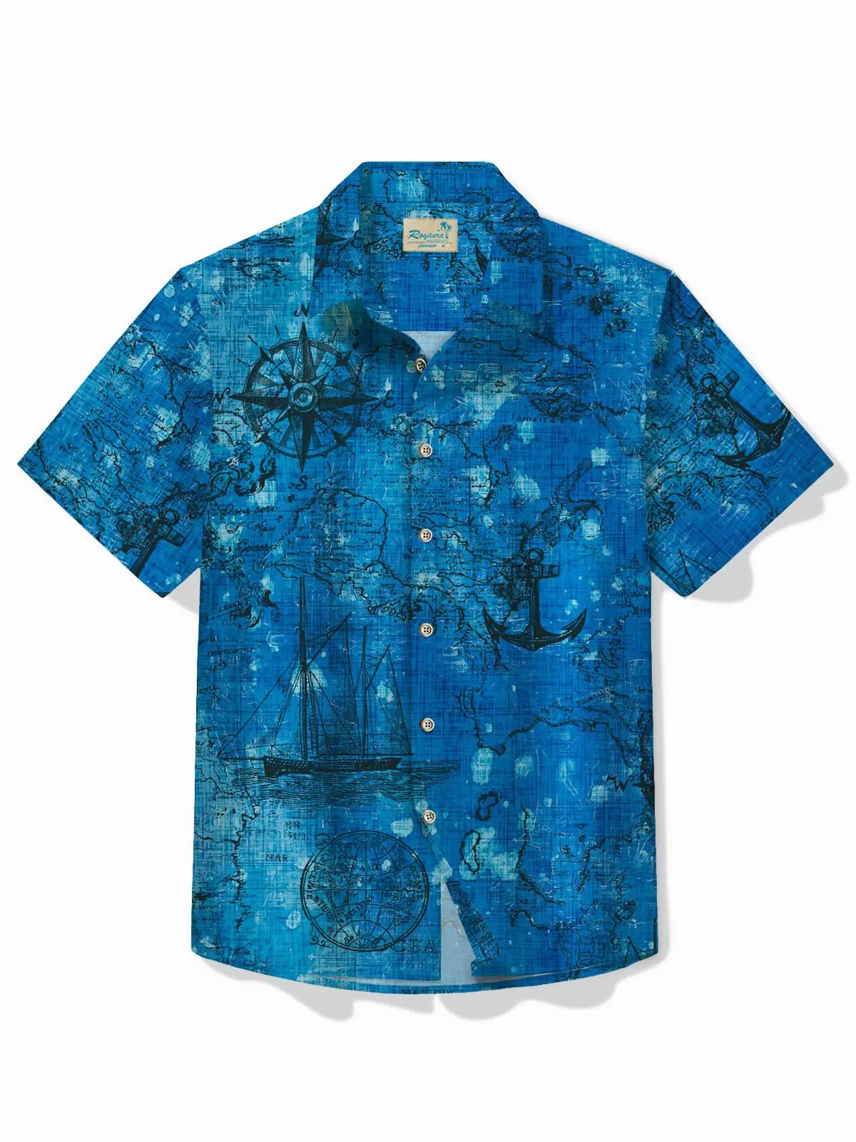 vintage-nautical-blue-mens-hawaiian-shirt-map-art-stretch-easy-care-camp-shirt-big-tall