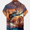 Vintage Sailing Ship Fighter Men's Hawaiian Shirt HWBN2765226 - Beltina