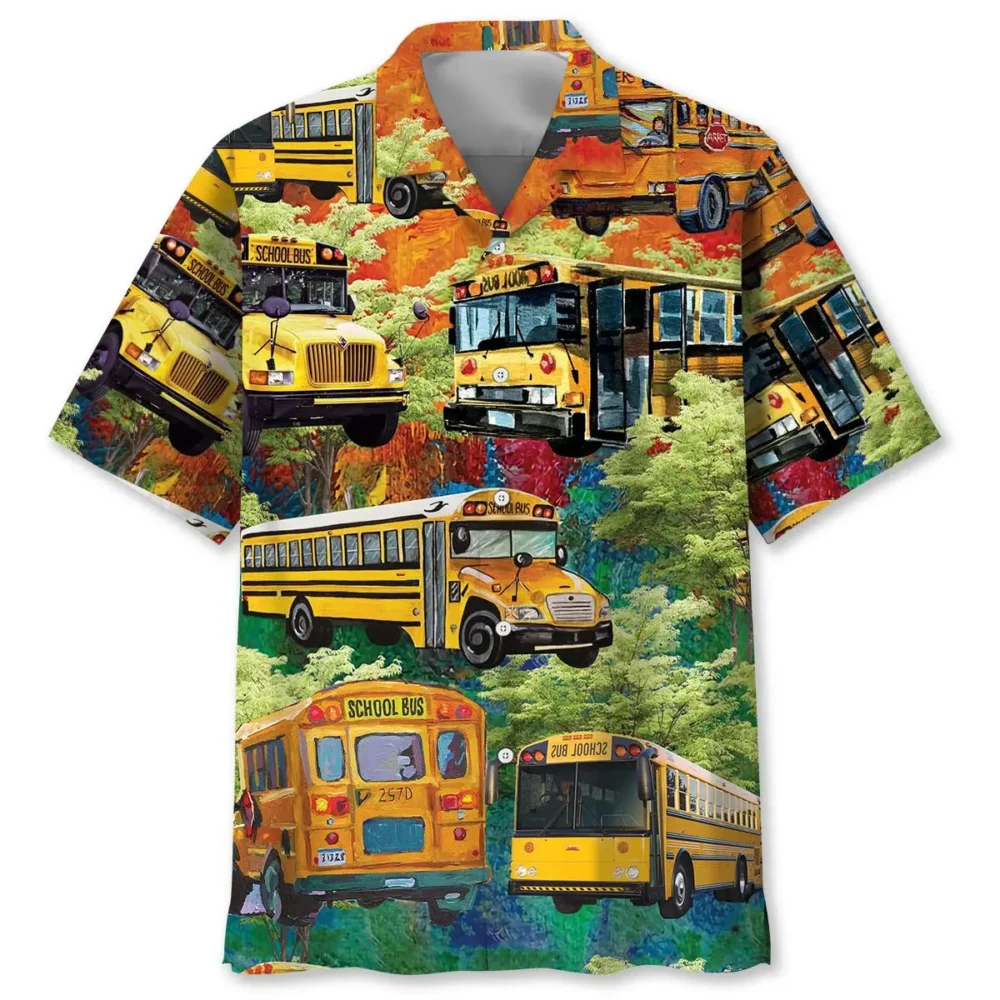 Vintage Water Color School Bus Hawaiian Shirt HWBN2763923 - Beltina