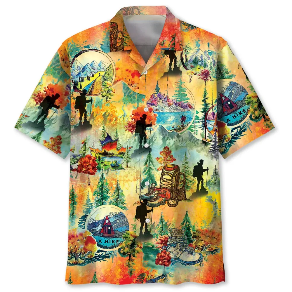 Vintage Watercolor Hiking Hawaiian Shirt HWBN2763105 - Beltina