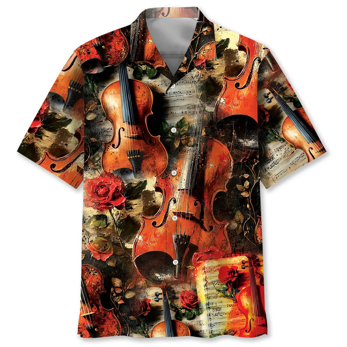 violin-rose-hawaiian-shirt