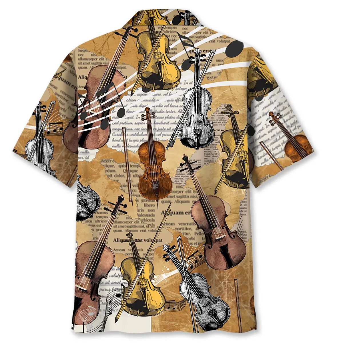 violin-vintage-newspaper-hawaiian-shirt-1