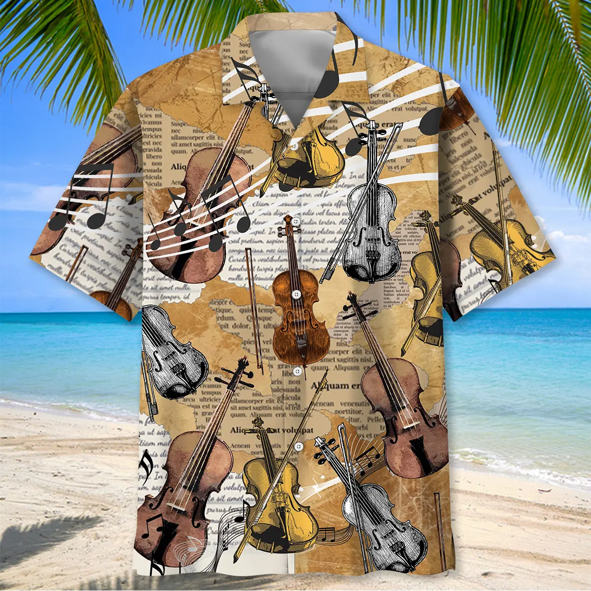 violin-vintage-newspaper-hawaiian-shirt-2
