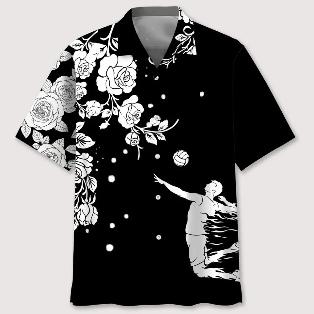 volleyball rose bw hawaiian shirt HWBN2762668 - Beltina