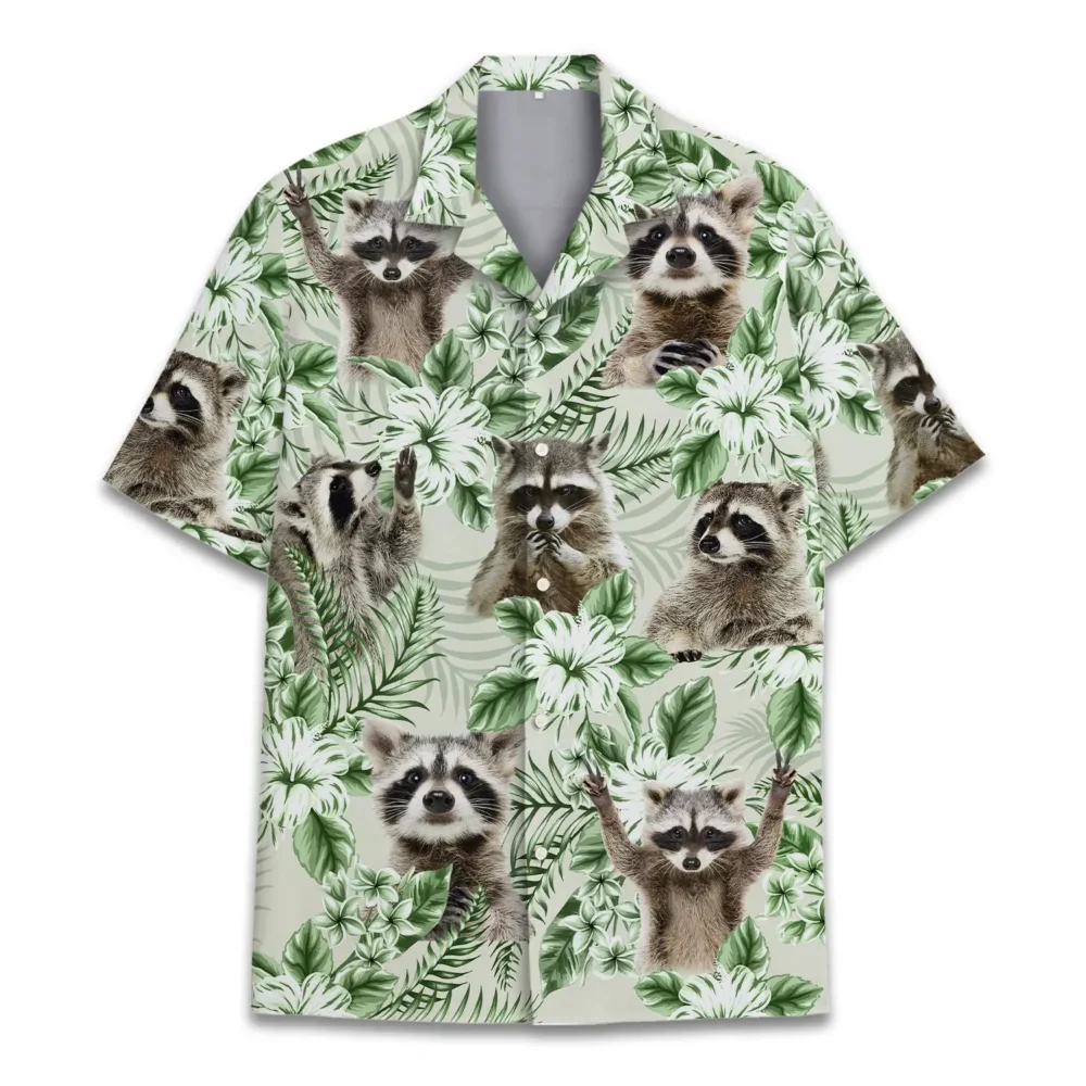 Tropical Raccoon Unisex Hawaiian Shirt Aloha Shirt HWBN2765694 - Beltina