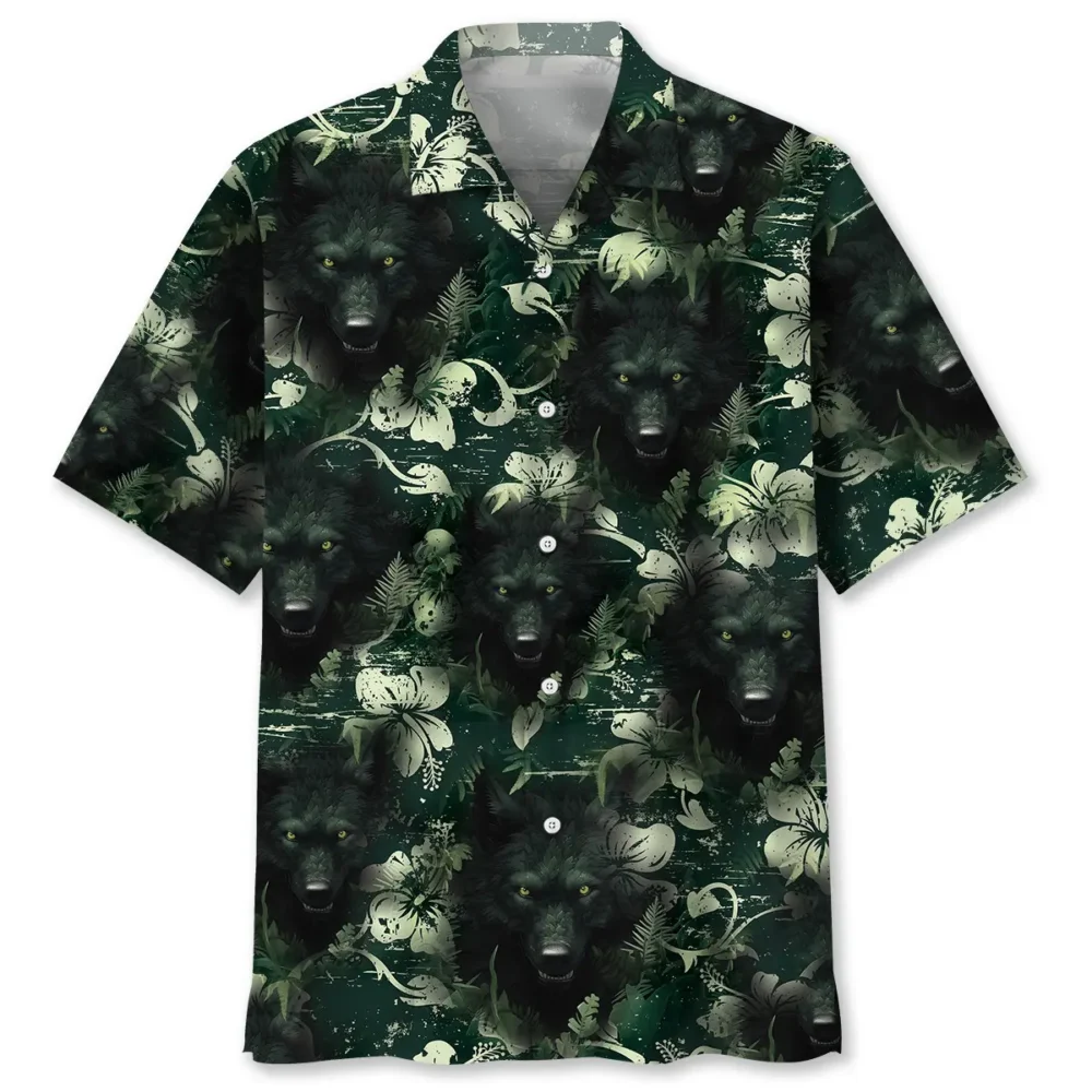 Wolf And The Darkness Of Jungle Hawaiian Shirt HWBN2762881 - Beltina