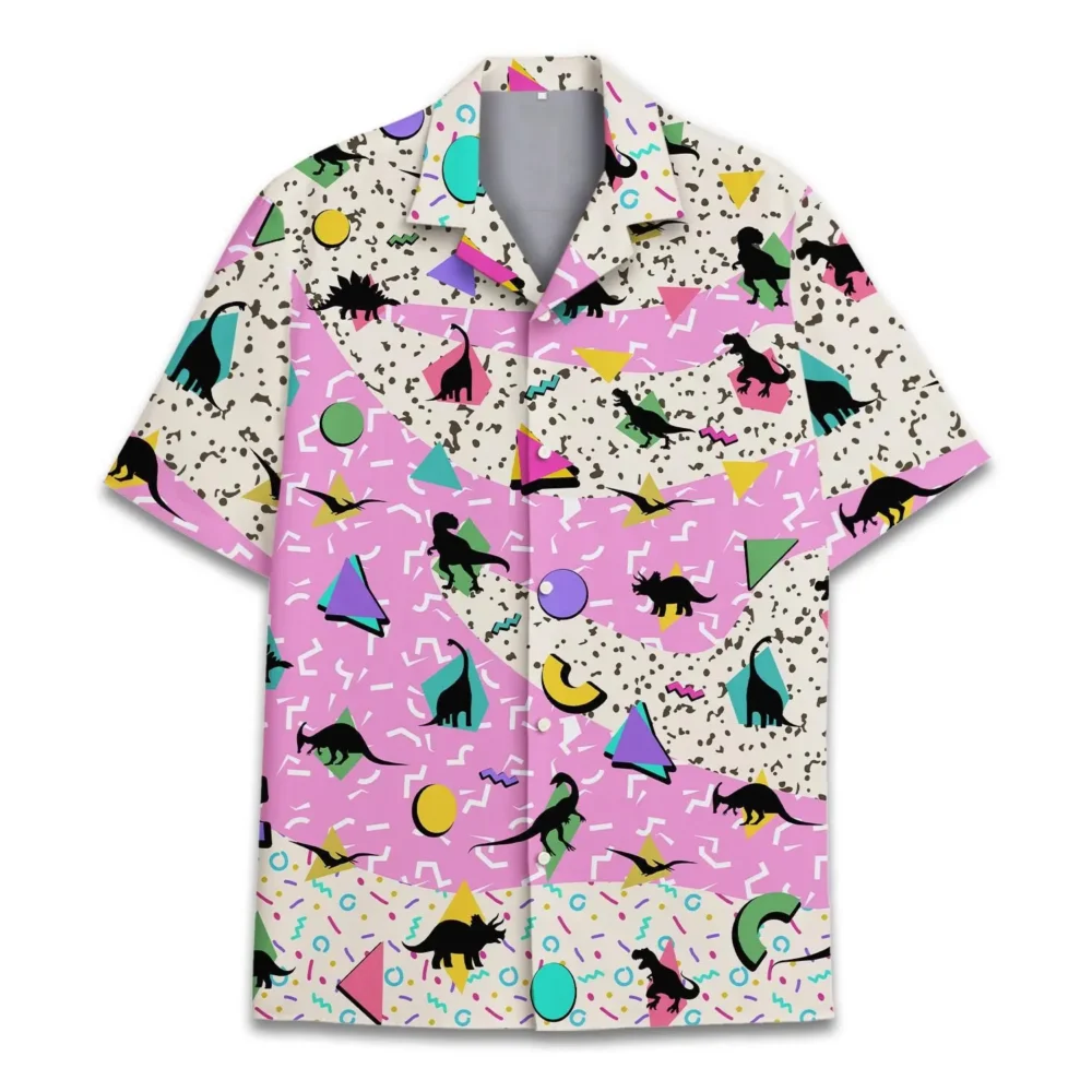 Vintage Dinosaur Unisex Hawaiian Shirt Aloha Shirt HWBN2765681 - Beltina