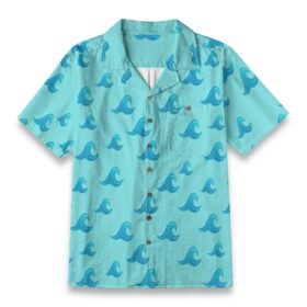Bright Aqua Gradient Wave Shirt